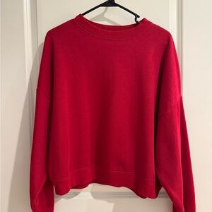 GAP Red Fleece-Lined cropped sweatshirt